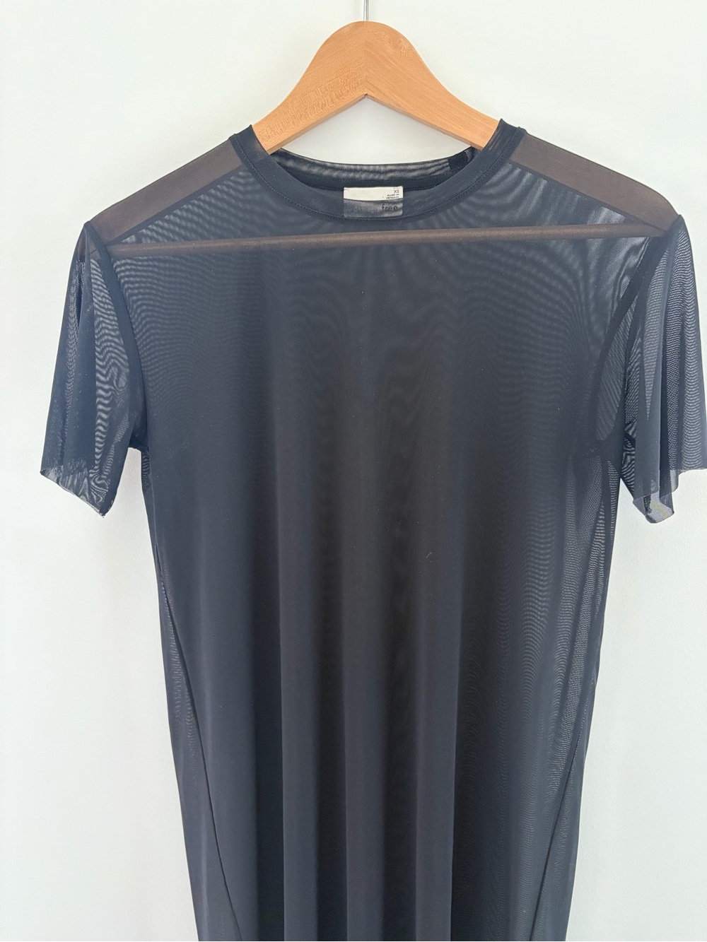 Wilfred Free Black Pontes Sheer Short-Sleeve Mini Dress, XS - Picture 7 of 11